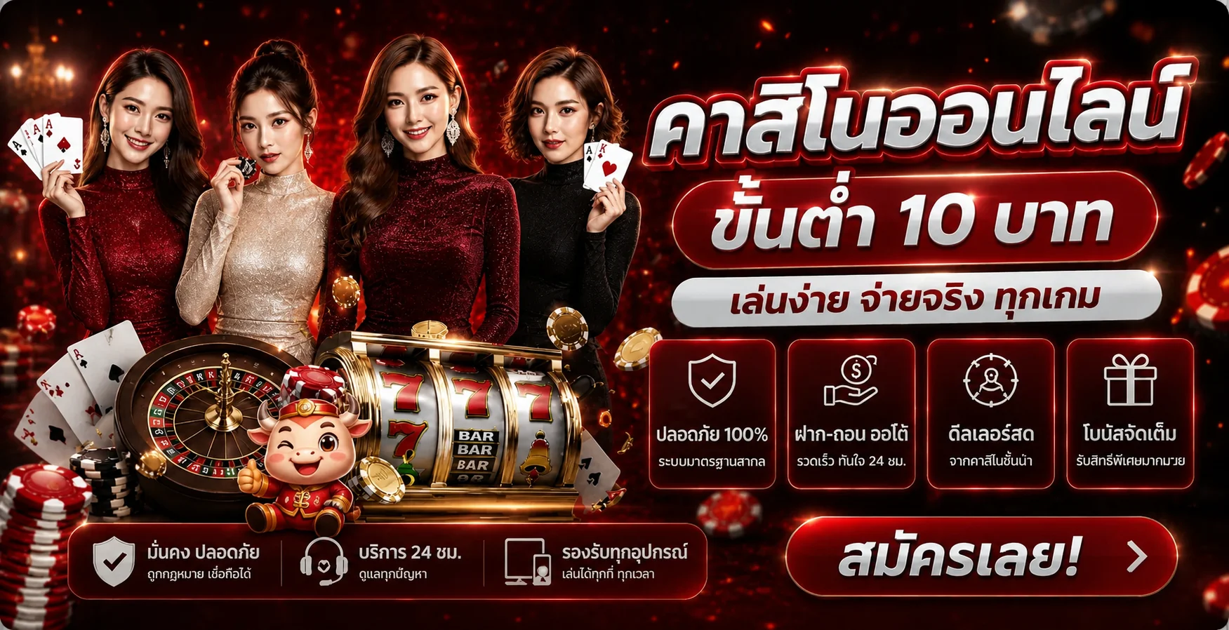 m4vegus คาสิโนและเกมสล็อตพร้อมมาสคอตนำโชค